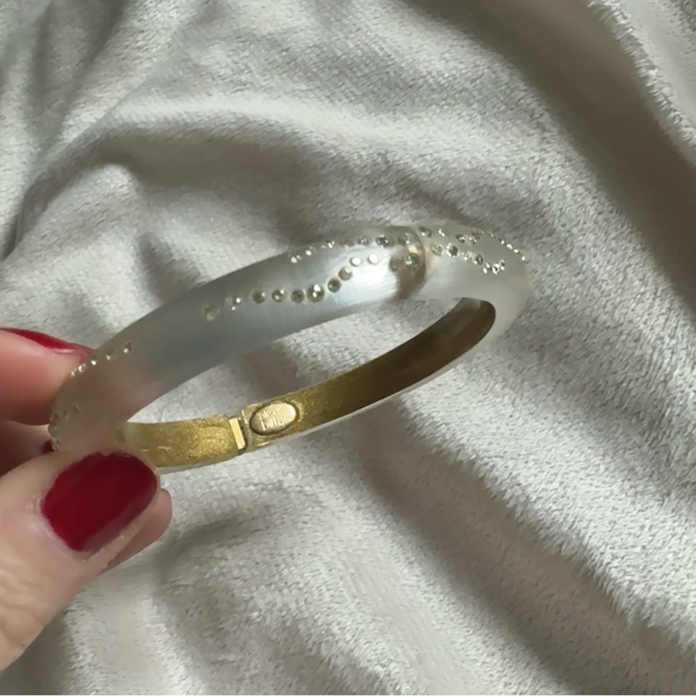 Alexis Bittar Confetti Crystal Lucite Hinge Bracelet - Picture 3 of 8